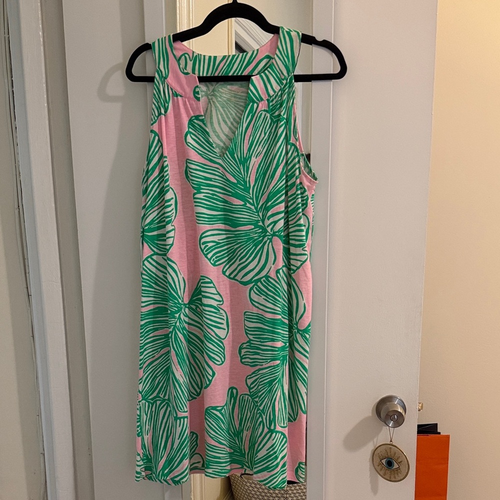 Lilly Pulitzer Vibrant Pink and Green Patterned Fabric